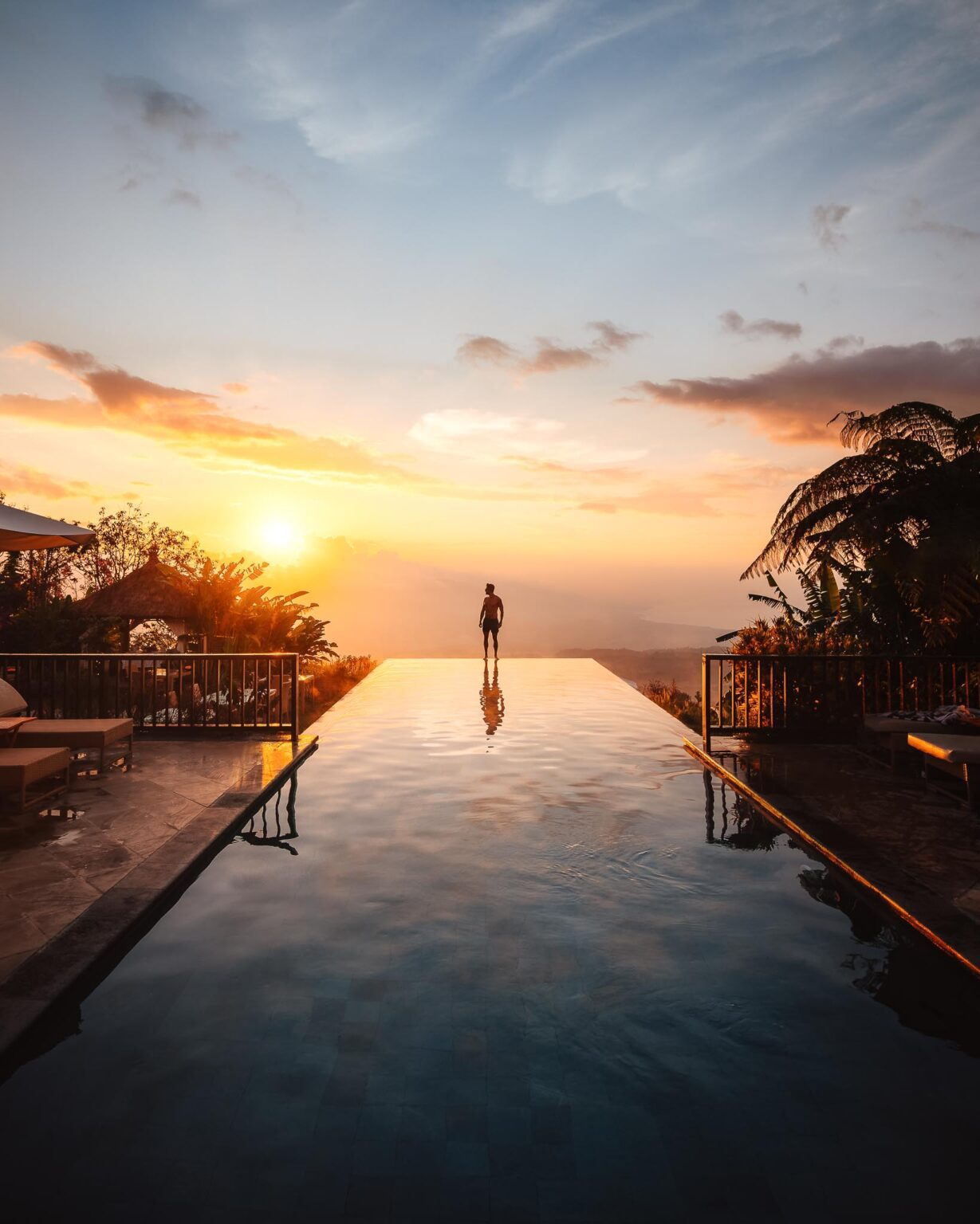Infinity pool in Munduk Moding Plantation Nature Resort.